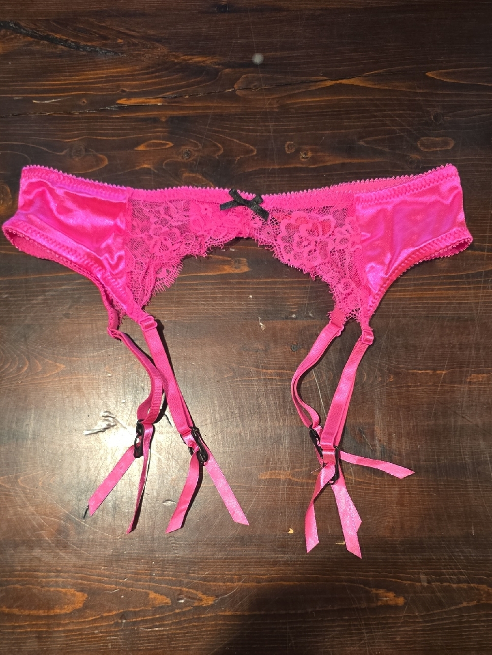 Seven 'til Midnight Lace & Satin Garter Belt